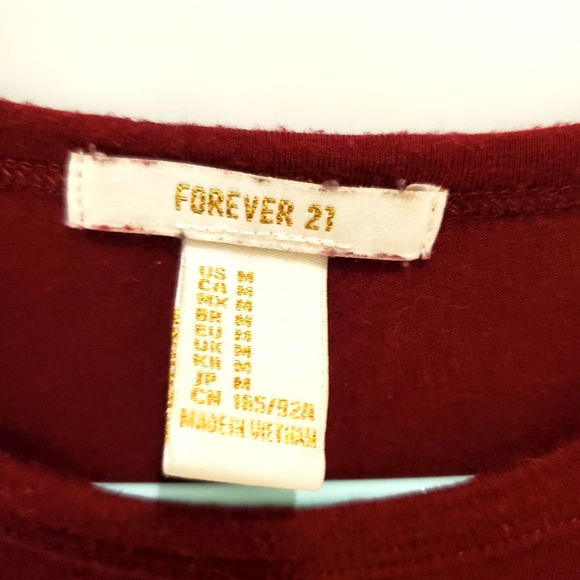 Forever 21 Burgundy and Gold Tee - Picture 3 of 3